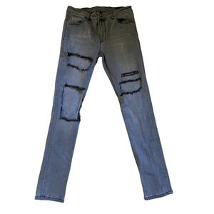 ASOS Gray Distressed Skinny Jeans Size 32